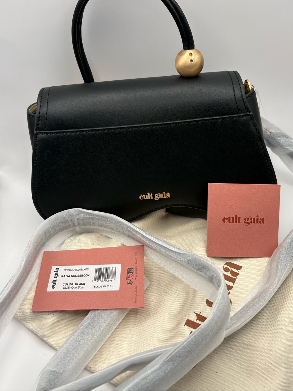 cult gaia Black Kazia Crossbody Bag with Gold Accents - Picture 13 of 16